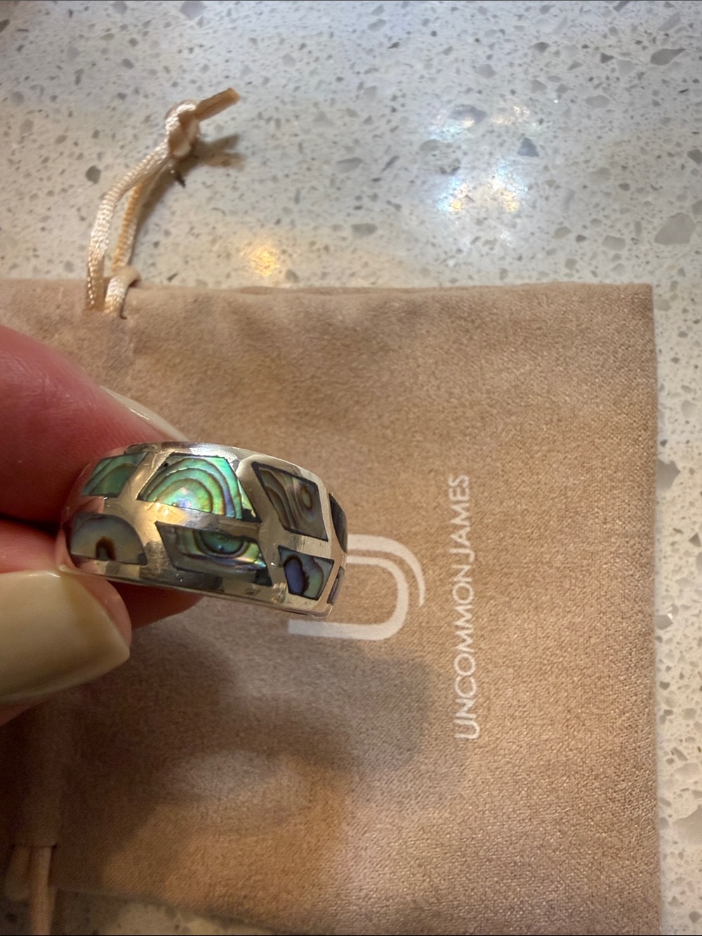 Abalone silver ring
